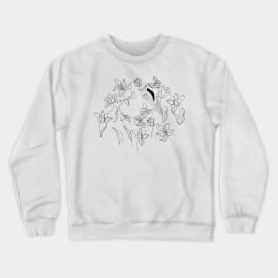 Woman With Flowers Crewneck Sweatshirt